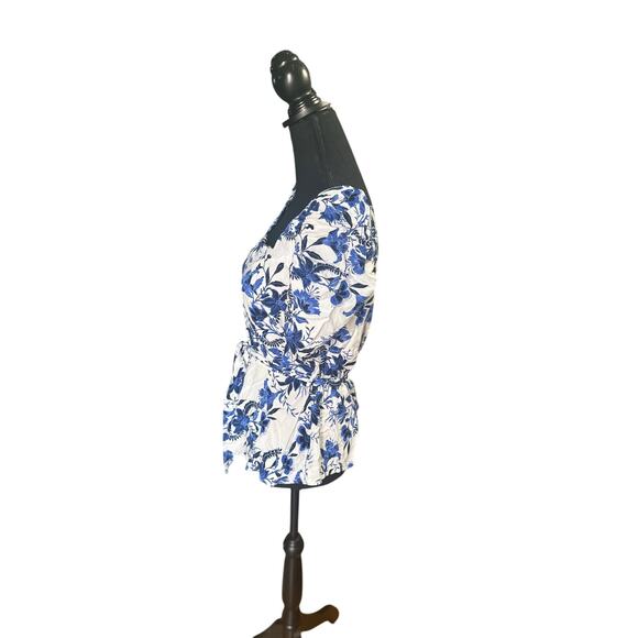 River Island Blue Floral Puff Sleeve Blouse – Romantic & Trendy - Picture 6 of 8